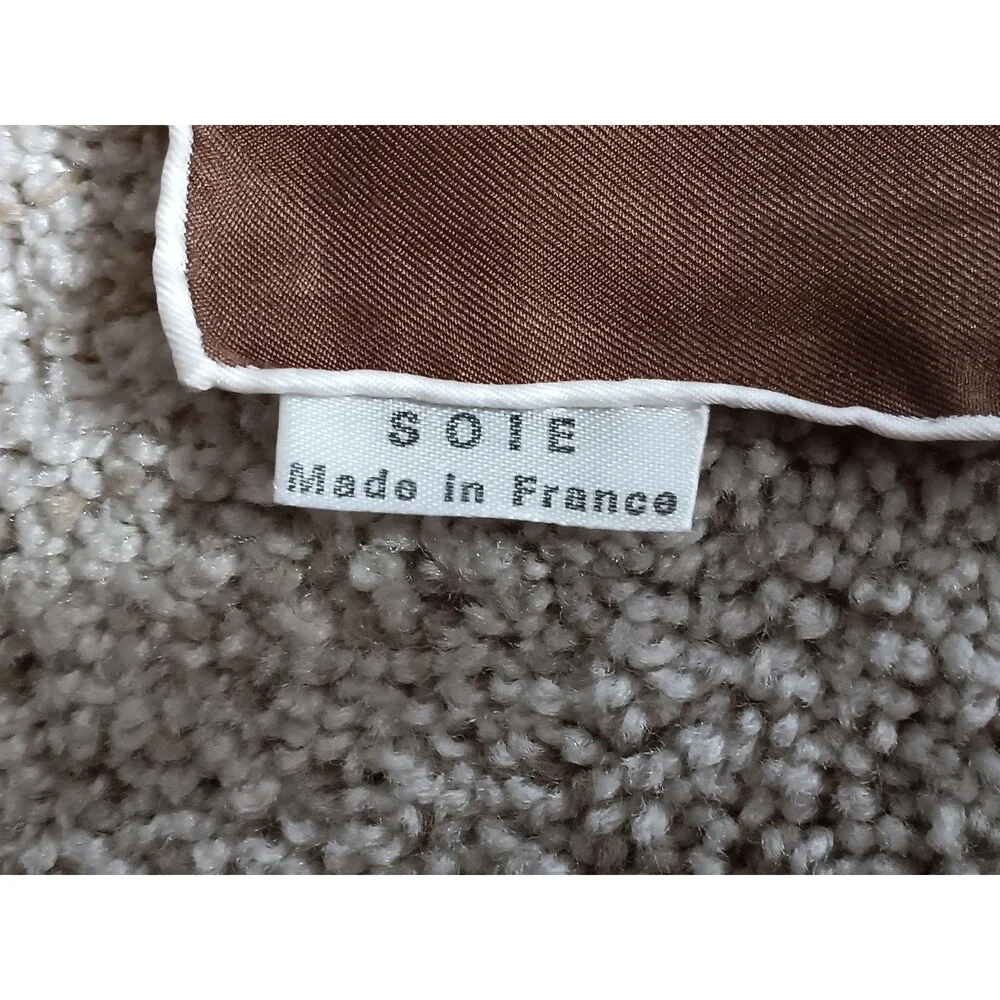 Vintage Martine Olivier Paris 100% Silk Scarf Geometric Made In France 30x29 EUC